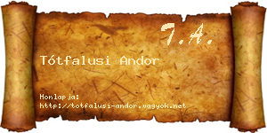 Tótfalusi Andor névjegykártya