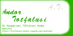 andor totfalusi business card