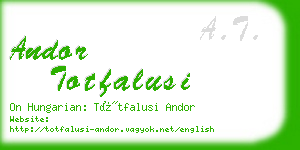 andor totfalusi business card